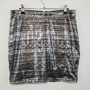 Charlotte Russe Skirt | Mini Sequin Stripe XL